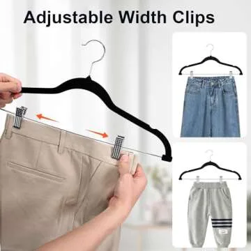 Velvet Pants Hangers with Clips – 30 Pack for Closet Organization