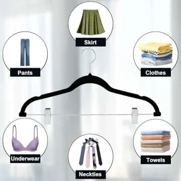Velvet Pants Hangers with Clips – 30 Pack for Closet Organization