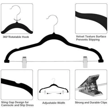 Velvet Pants Hangers with Clips – 30 Pack for Closet Organization