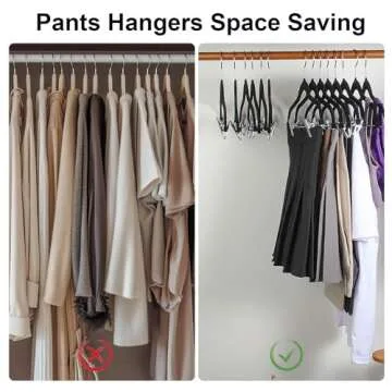 Velvet Pants Hangers with Clips – 30 Pack for Closet Organization