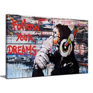 Banksy Monkey Canvas Wall Art Ready to Hang Decor for All Ages