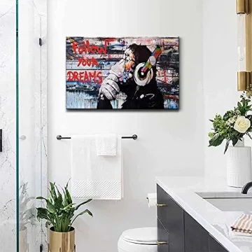 Banksy Monkey Canvas Art for Inspirational Home Decor