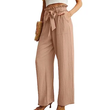 Stylish IWOLLENCE Women's Wide Leg Pants with Pockets
