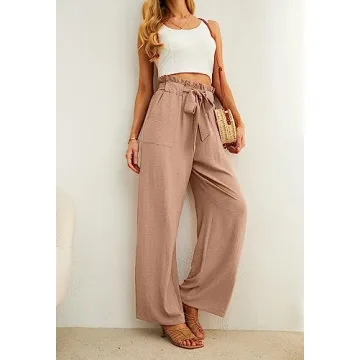 Stylish IWOLLENCE Women's Wide Leg Pants with Pockets