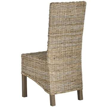 Safavieh Home Collection Pembrooke Wicker Side Chairs, Antique Grey, Set of 2