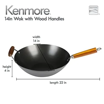 Versatile 14-Inch Kenmore Hammond Carbon Steel Wok