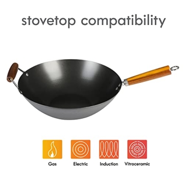 Versatile 14-Inch Kenmore Hammond Carbon Steel Wok