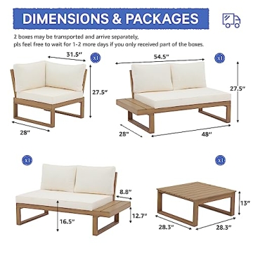 Shop Soleil Jardin Acacia Wood Outdoor Sectional Sofa Set