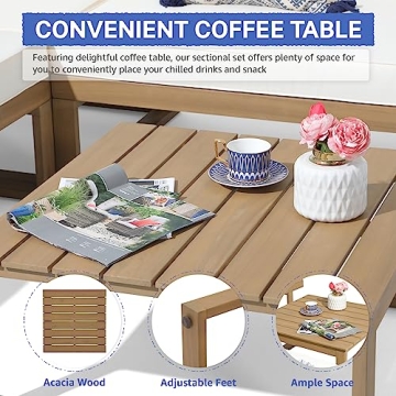 Shop Soleil Jardin Acacia Wood Outdoor Sectional Sofa Set