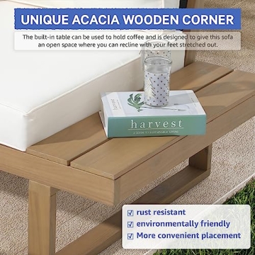 Shop Soleil Jardin Acacia Wood Outdoor Sectional Sofa Set