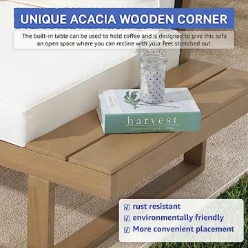 Shop Soleil Jardin Acacia Wood Outdoor Sectional Sofa Set