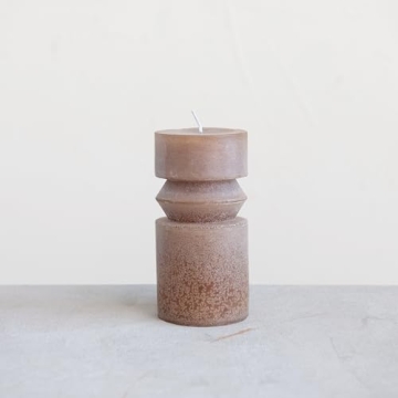 Creative Co-Op Cappuccino Unscented Totem Pillar Candle