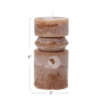Creative Co-Op Cappuccino Unscented Totem Pillar Candle