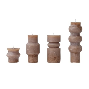 Creative Co-Op Cappuccino Unscented Totem Pillar Candle