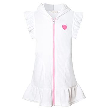 Stylish Girls Terry Swimwear Cover-up with Hood