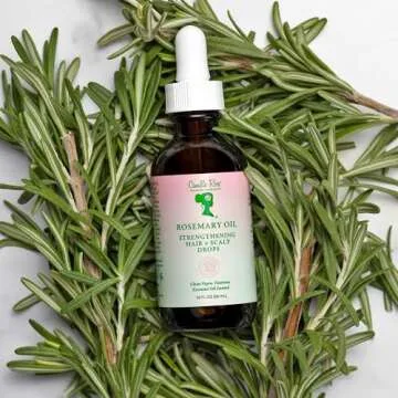 Camille Rose Rosemary Oil Strengthening Hair & Scalp Drops, with Castor, Peppermint & Rosemary Oils, for Hair Growth, Hydration & Strength, 1.9 fl oz