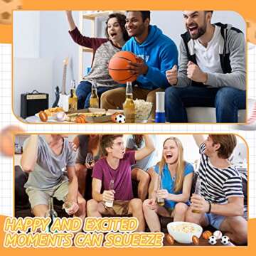 Civaner 100 Pieces Mini Stress Balls Bouncy Foam Sports Balls Including Basketball, Soccer Ball, Baseball, Football for Sports Party Favors Mini Footballs Party Favors(Small)