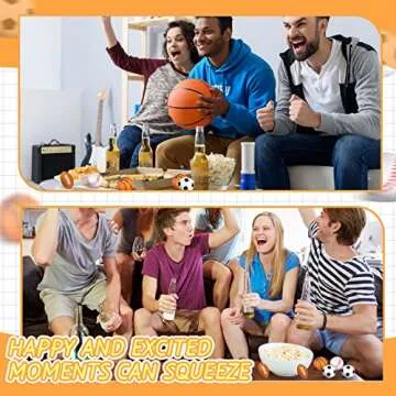 Civaner 100 Pieces Mini Stress Balls Bouncy Foam Sports Balls Including Basketball, Soccer Ball, Baseball, Football for Sports Party Favors Mini Footballs Party Favors(Small)