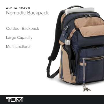 TUMI - Alpha Bravo Nomadic Backpack - Durable Carry On Backpack - 18.8" X 15.0" X 9.0" - Fits up to ...