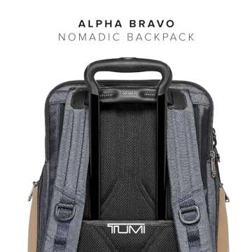 TUMI - Alpha Bravo Nomadic Backpack - Durable Carry On Backpack - 18.8" X 15.0" X 9.0" - Fits up to 15" Laptop - Midnight Navy/Khaki