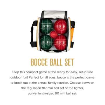 Baden G200-00 Champions Bocce Ball Set - 107mm with Carry Case & Measuring Tape