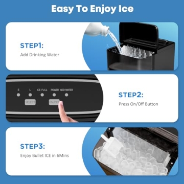JINJUNYE Portable Ice Maker - 34lbs Capacity, Fast Production