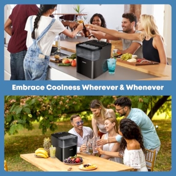 JINJUNYE Portable Ice Maker - 34lbs Capacity, Fast Production