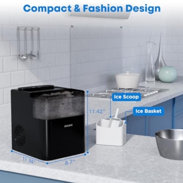 JINJUNYE Portable Ice Maker - 34lbs Capacity, Fast Production