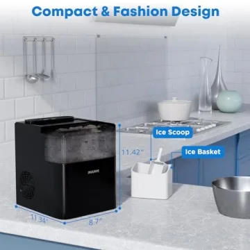 JINJUNYE Portable Ice Maker - 34lbs Capacity, Fast Production