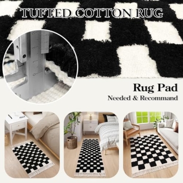 Lahome Checkerboard Washable Rug - Stylish Comfort for Home