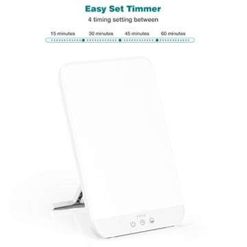 Wobrikosee Light Therapy Lamp, Ultra-Thin UV-Free 10000 Lux Therapy Light, Timer Function, Adjustable Brightness Levels, Two Color Temperature, 90° Rotatable Stand for a Happy Life