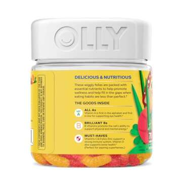 OLLY Kids Multivitamin Gummy Worms, Overall Health and Immune Support, Vitamins and Minerals A, C, D...