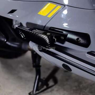 New Motorcycle Passenger Rear Footrests Foot Peg Extensions Extended Footpegs Accessories For Vespa GTS GTV 300 250 GT 125 200 (Black - Set)