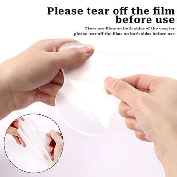 Acrylic Coaster, Transparent Coaster for Desk, Acrylic Desk Coaster, Transparent Irregular Coast, Cl...