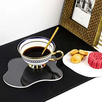 Acrylic Coaster, Transparent Coaster for Desk, Acrylic Desk Coaster, Transparent Irregular Coast, Clear Desk Coasters, Drink Cup Coasters Table Ornaments for Kitchen, Bar, Dining Table