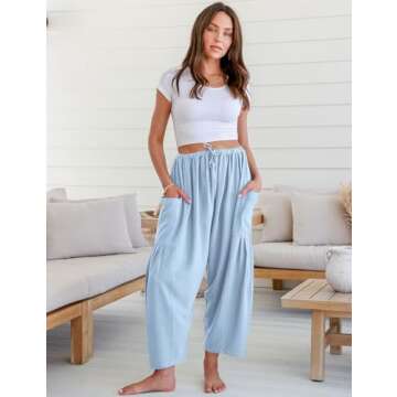 Stylish TARSE Women's Linen Wide Leg Pants for Summer