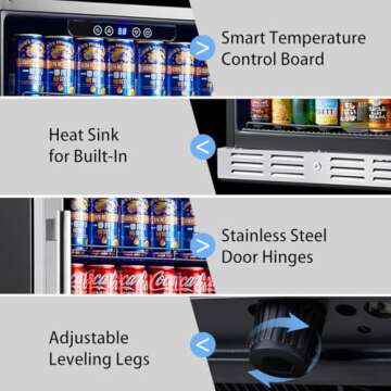 Kalamera Beverage Refrigerator for Wine and Cans - 154 Capacity