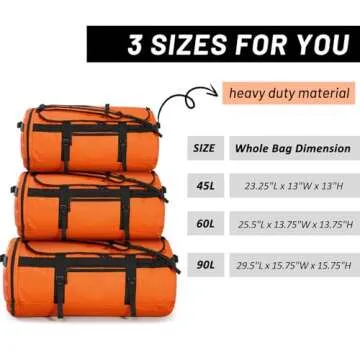 MIER 90L Water Resistant Duffle Backpack - Versatile & Durable