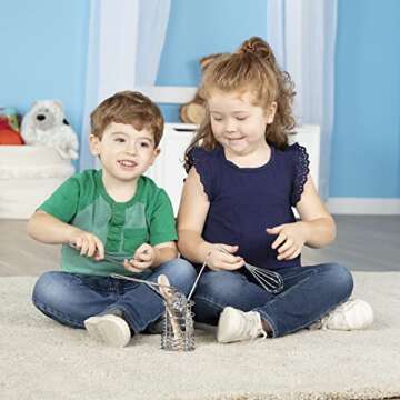 Melissa & Doug Stir and Serve Cooking Utensils (7 pcs) - Stainless Steel and Wood