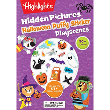 Halloween Hidden Pictures Sticker Book for Kids