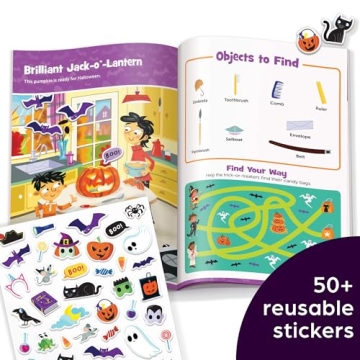 Halloween Hidden Pictures Sticker Book for Kids