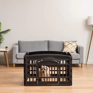 IRIS USA 24" 4-Panel Dog Playpen & Training Pad Set