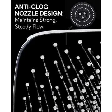 Veken Rain Shower Head, 11.8 Inch Large Rectangular Rainfall Showerhead, Adjustable Stainless Steel 11 inch Extension Arm, Detachable Waterfall Rain Fall Showerheads with Anti-Clog Nozzles, Chrome