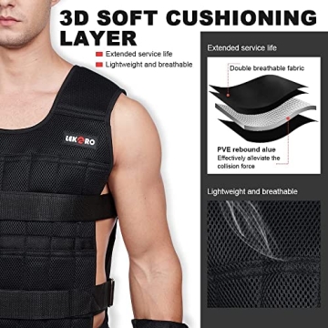 Adjustable Weighted Vest 44LB for Men Women Fitness