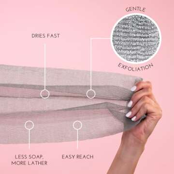 S&T INC. Back Scrubber for Shower, Exfoliating Body Scrubber or Bath Exfoliating Towel for Skin Care...