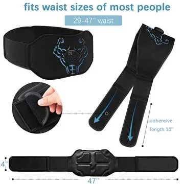 PONATO Electronic Muscle Stimulator ABS Stimulator, USB Rechargeable AB Stimulator Muscle Toner, Fitness Waist Belt Home Office Workout Equipment for Men Women
