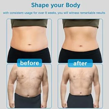 PONATO Electronic Muscle Stimulator ABS Stimulator, USB Rechargeable AB Stimulator Muscle Toner, Fitness Waist Belt Home Office Workout Equipment for Men Women