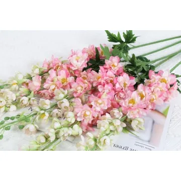 IPOPU Lifelike Pink Delphinium Flowers 41.33 in