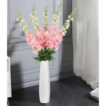 IPOPU Lifelike Pink Delphinium Flowers 41.33 in