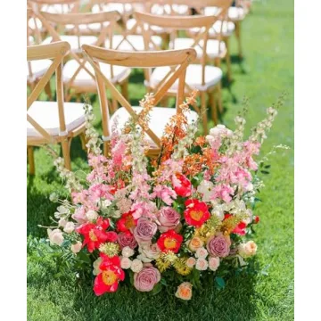 IPOPU Lifelike Pink Delphinium Flowers 41.33 in